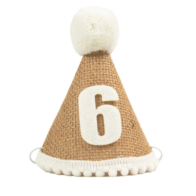 Burlap Baby 1st Birthday Hat