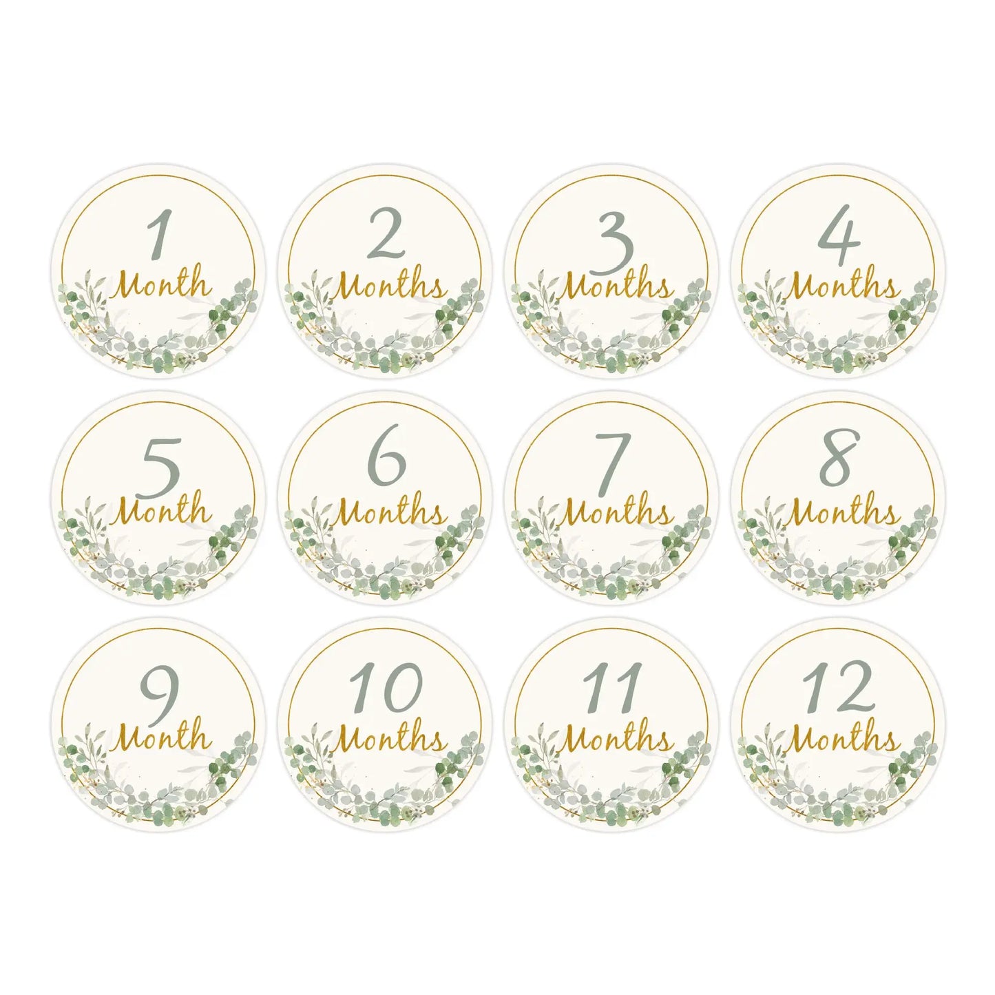 12PCS Baby Photography Cards 1-12 Month