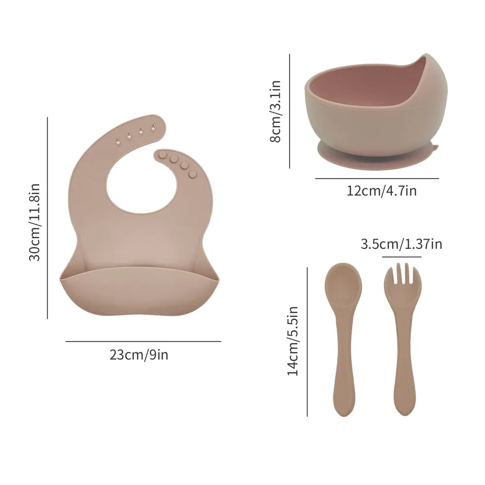 8pcs silicone baby feeding set