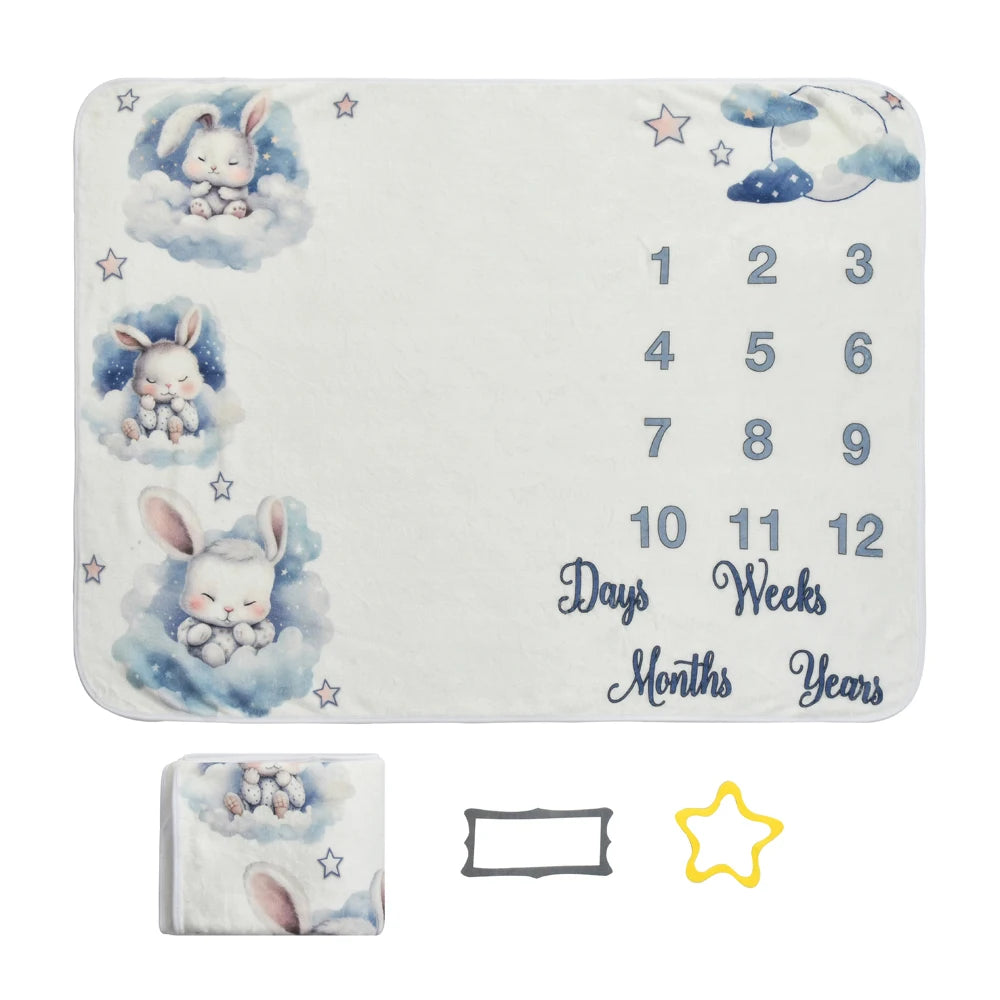 Baby milestone Flannel photography prop blanket