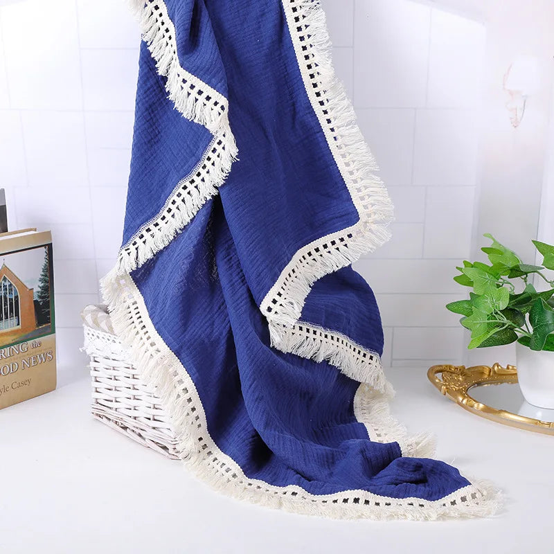 Baby Tassel Boho Receiving Blanket