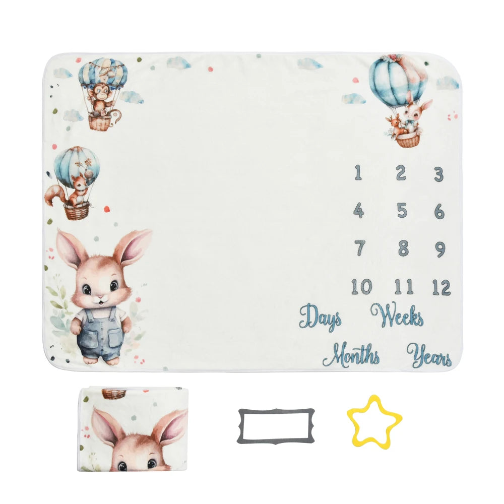 Baby milestone Flannel photography prop blanket
