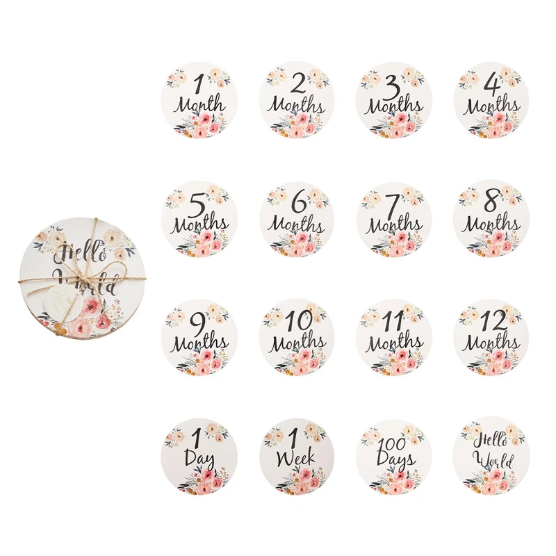 Wooden Number Milestone Cards For Baby