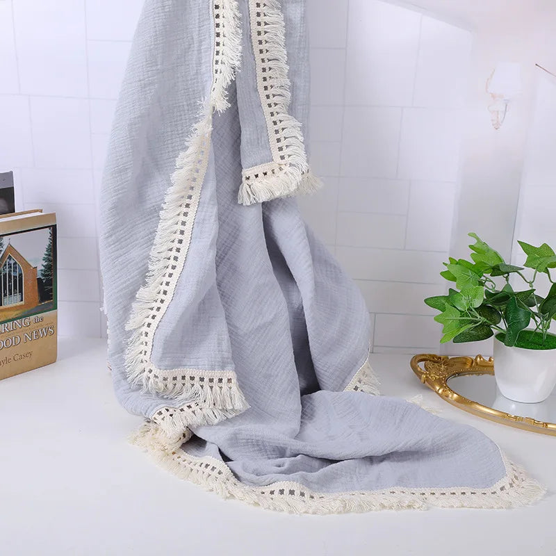 Baby Tassel Boho Receiving Blanket