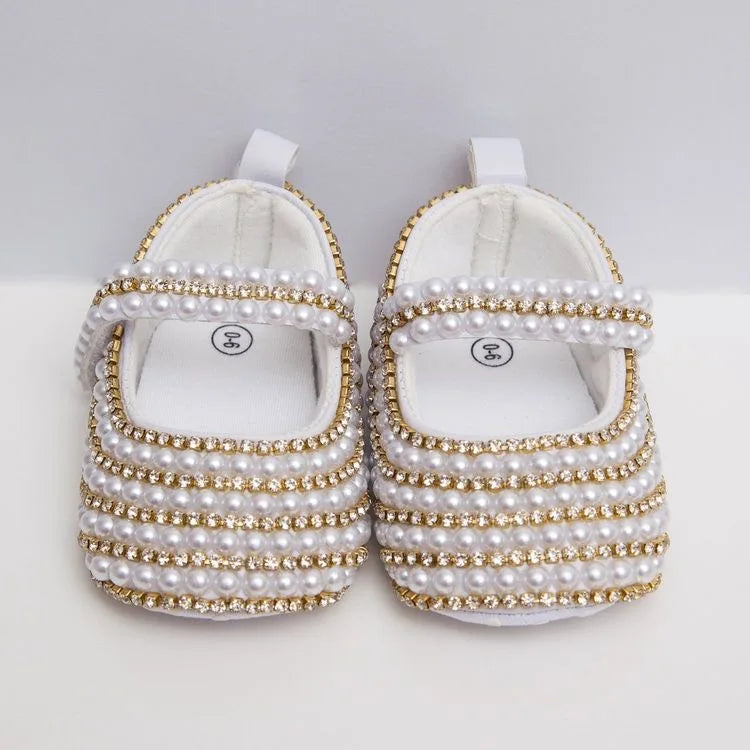 Handmade Pearls Baby Shoes