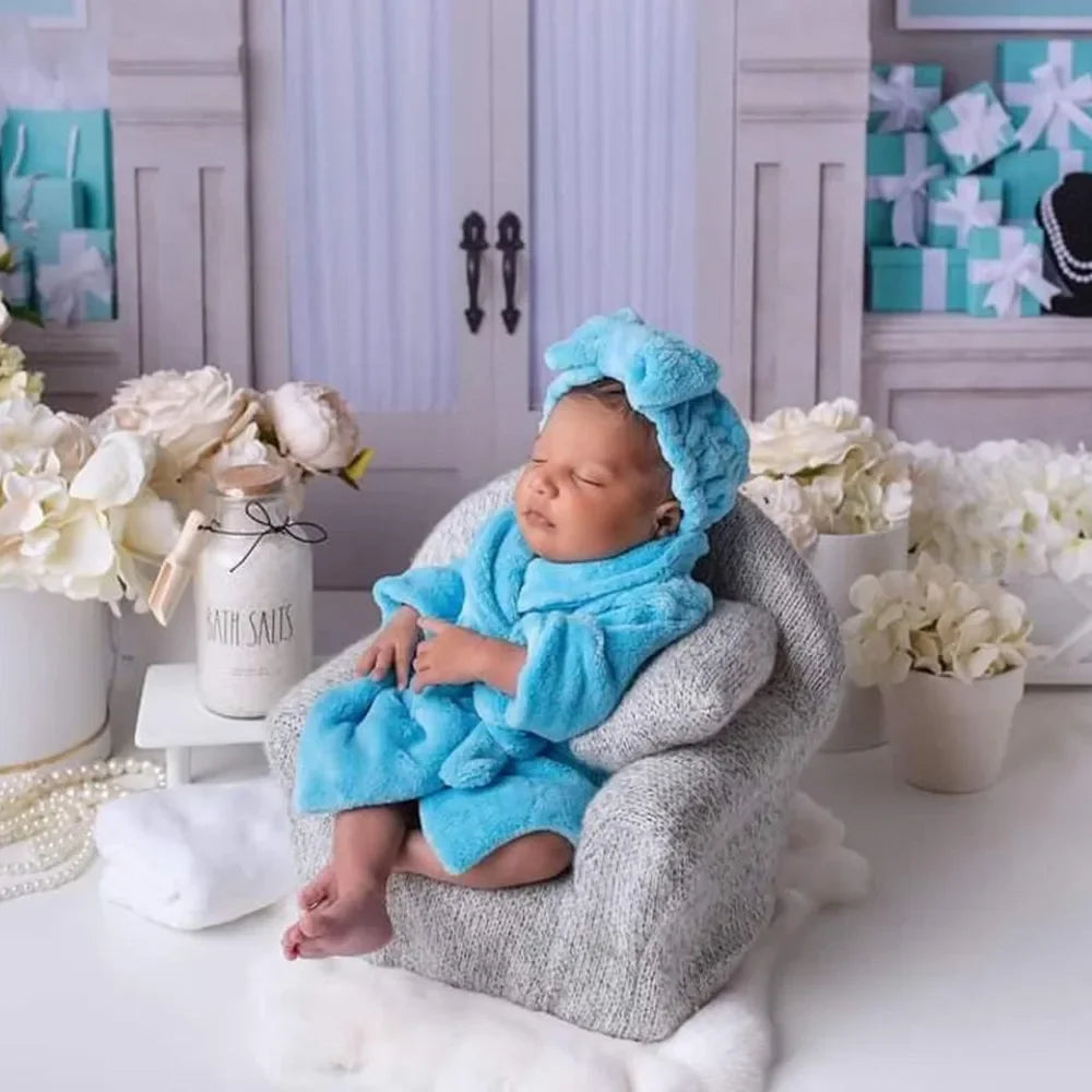 Newborn Photography Hooded Robe Set