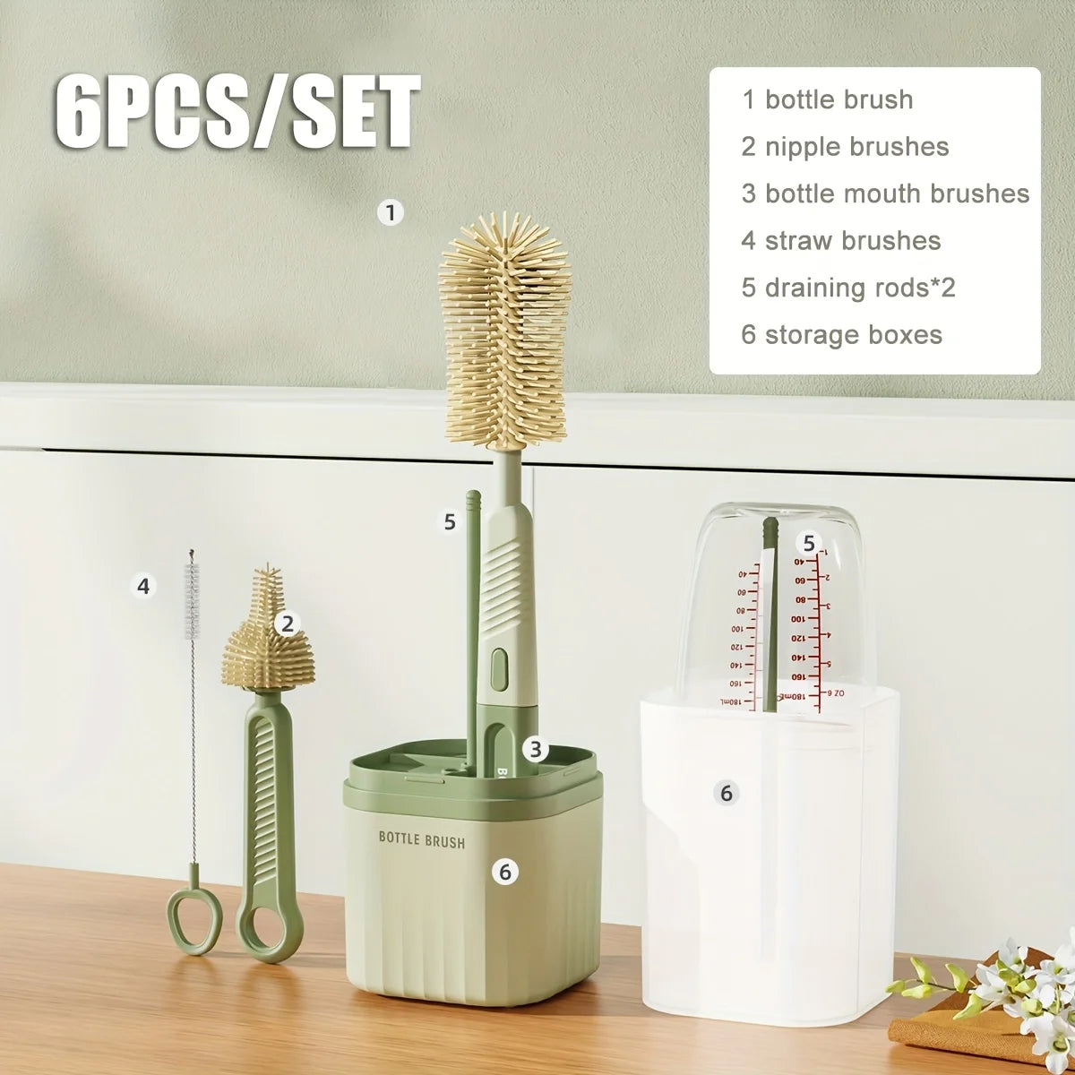 Silicone Baby Bottle Brush Set