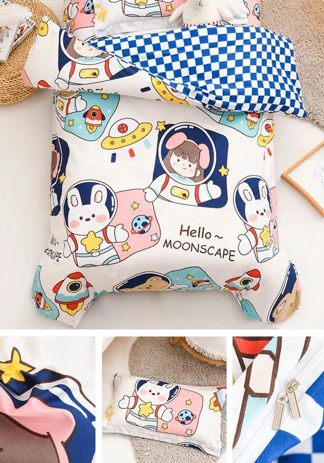 3Pcs Cartoon Cotton Crib Linen