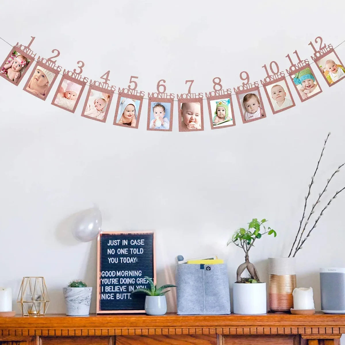 1st Birthday Baby Photo Banner