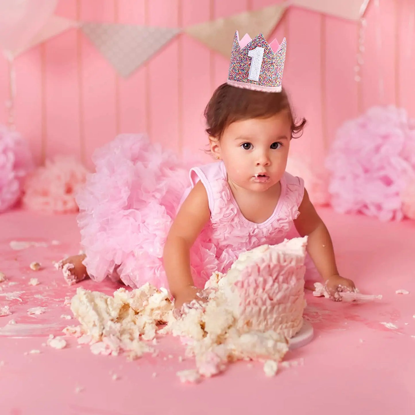 1 Year Old First Birthday Powder Crown