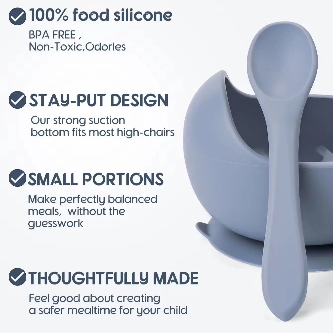 Baby 2PC Silicone Sucker Bowl Set