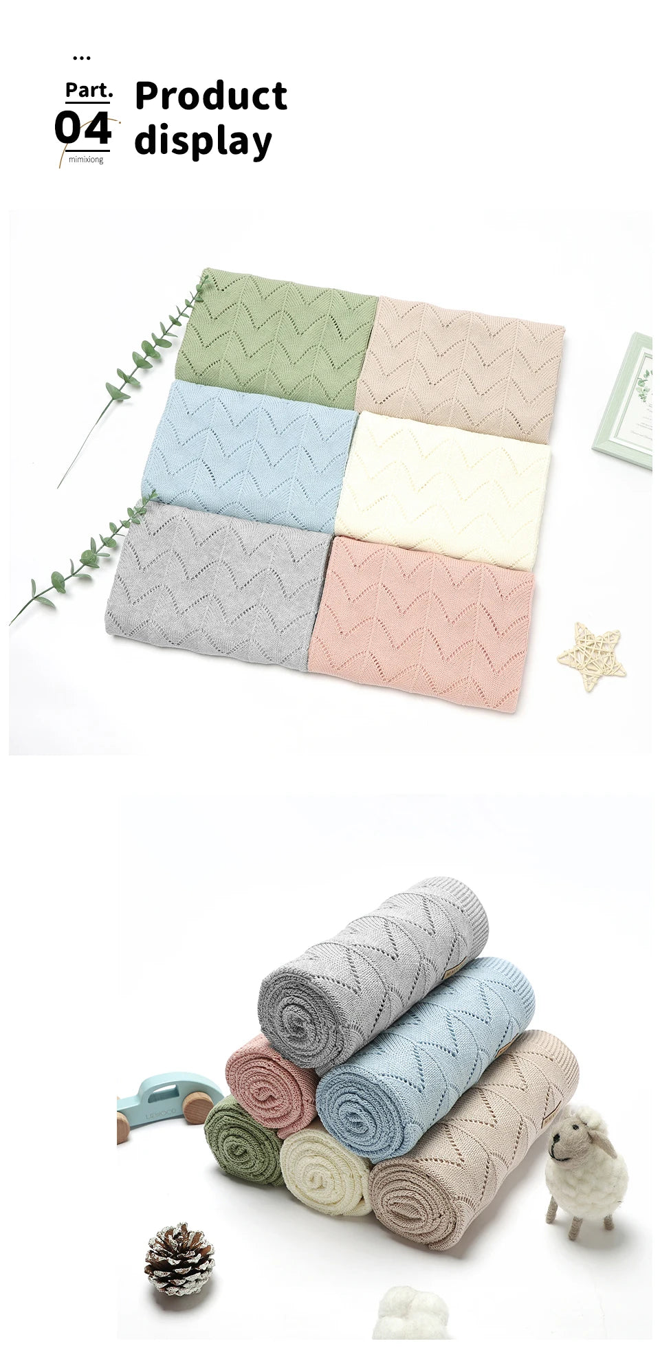 Biki Cotton Knitted Swaddle Wrap Blanket