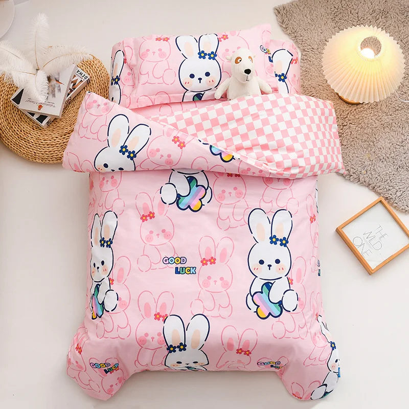 3Pcs Cartoon Cotton Crib Linen