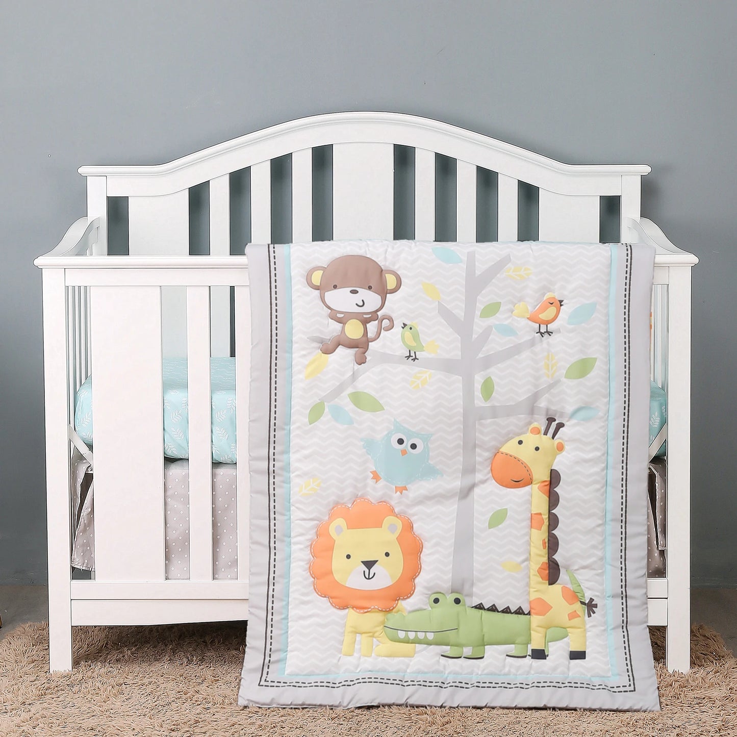 3Pcs Luxury Super Soft Crib Bedding Set