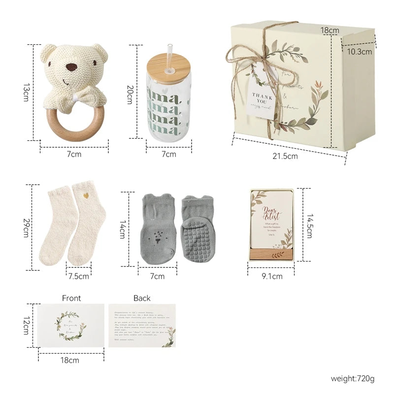 Wooden Rabbit Baby Gift Set