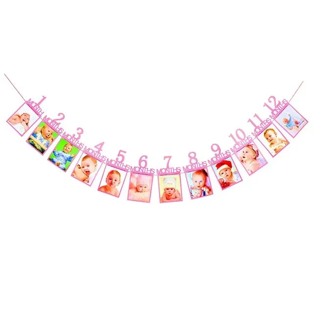 1st Birthday Baby Photo Banner