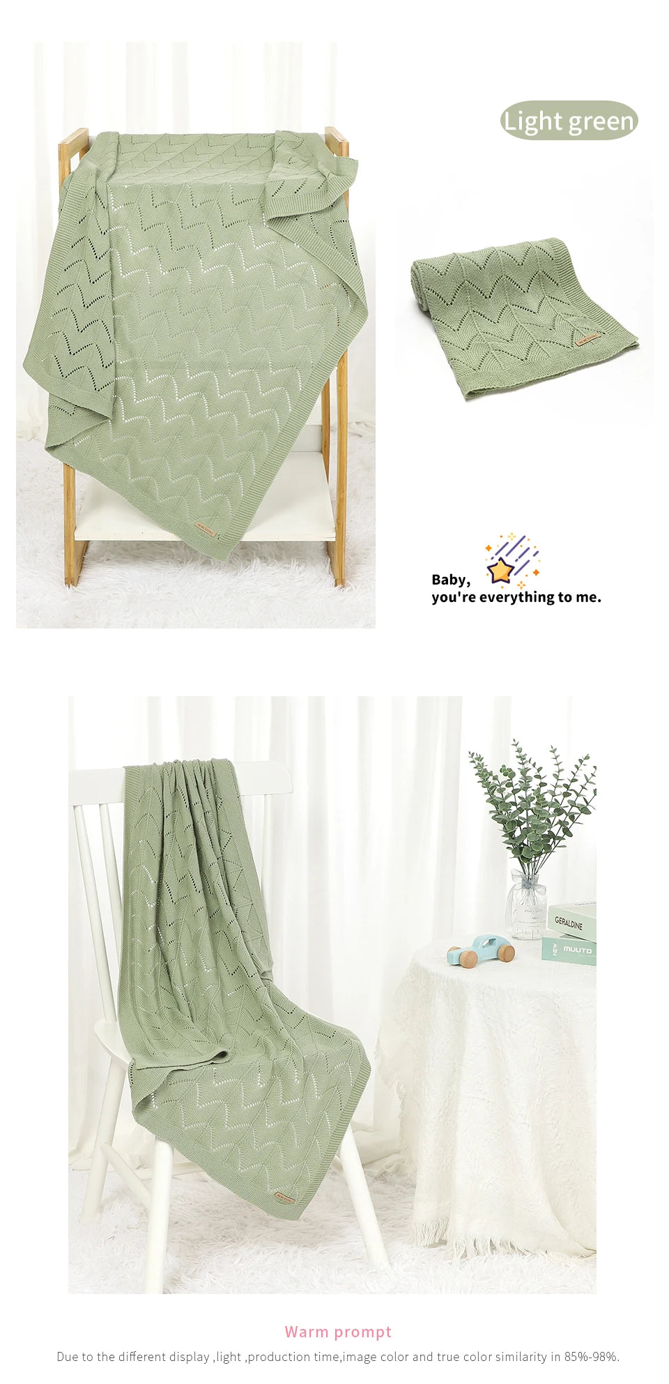 Biki Cotton Knitted Swaddle Wrap Blanket