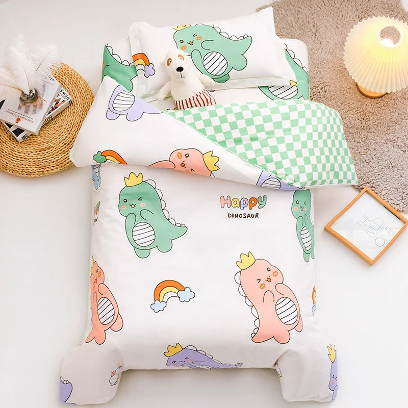 3Pcs Cartoon Cotton Crib Linen