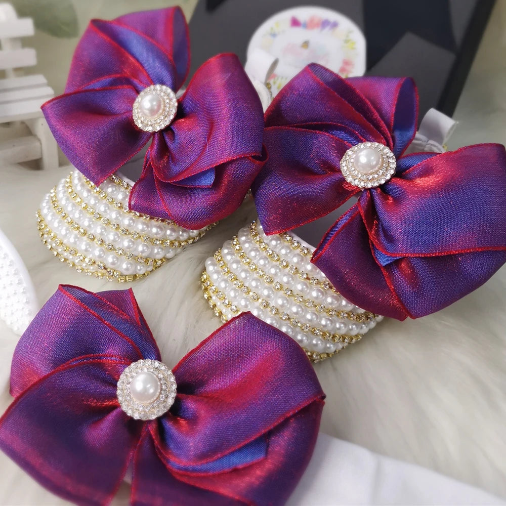 Handmade Pearls Baby Shoes