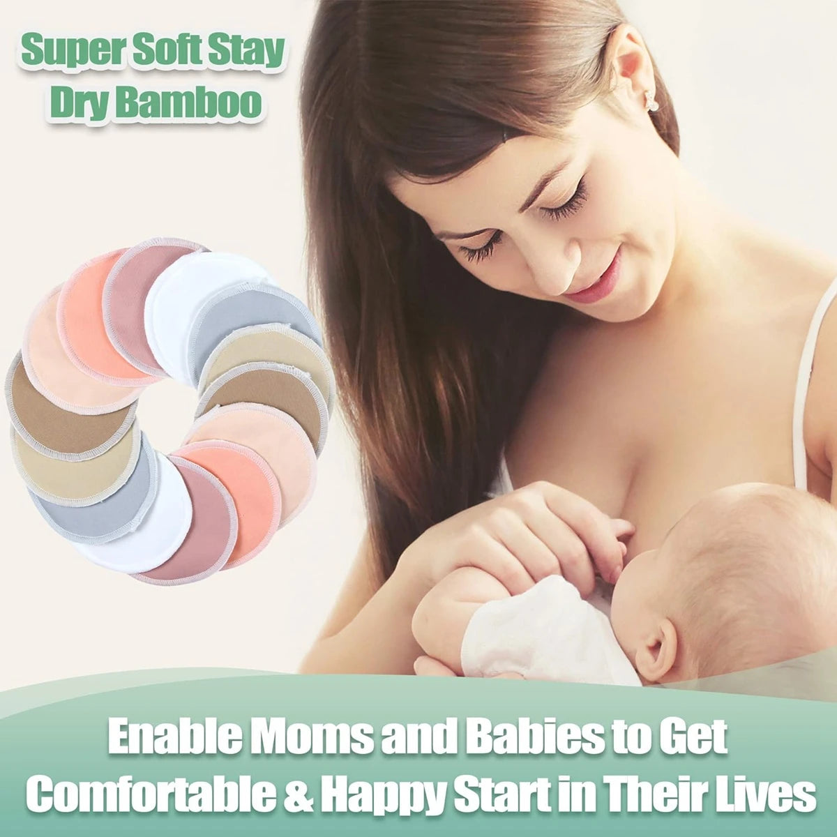 14Pcs Organic Reusable Nursing Pads
