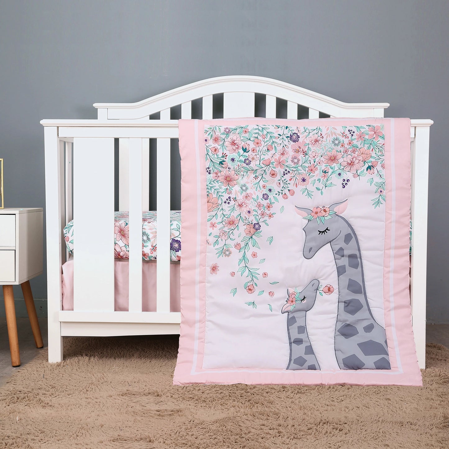3Pcs Luxury Super Soft Crib Bedding Set