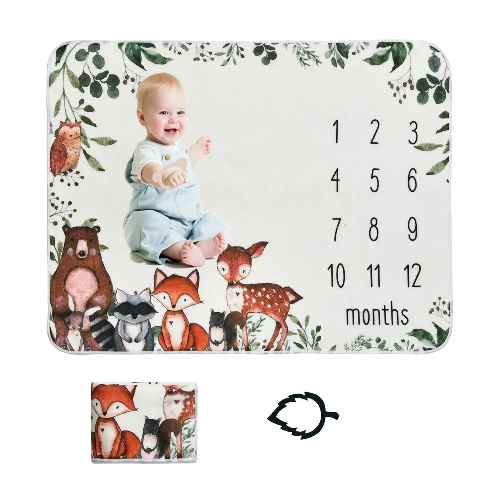 Baby milestone Flannel photography prop blanket