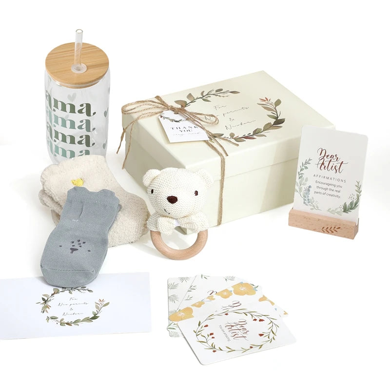 Wooden Rabbit Baby Gift Set