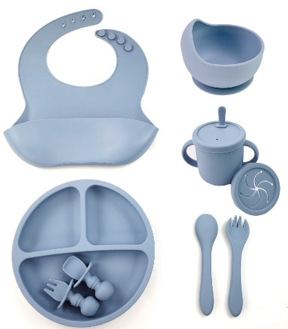 8piece Silicone Baby Feeding Set