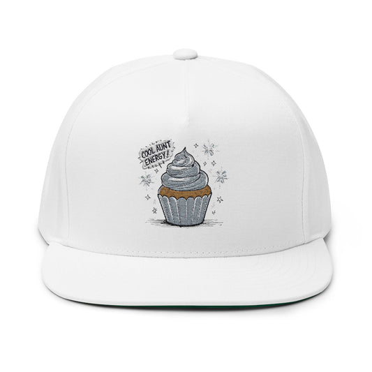 Cool Aunt Cupcake Embroidered Flat Bill Cap