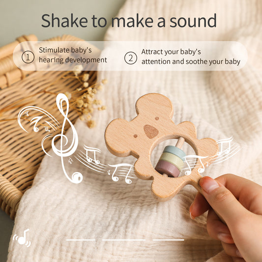 Baby Wooden Hand-held Rattle