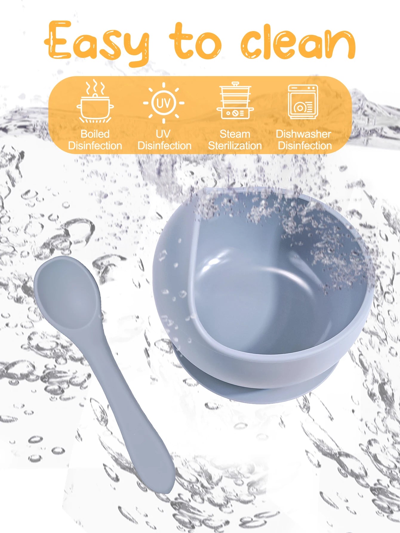 Baby 2PC Silicone Sucker Bowl Set