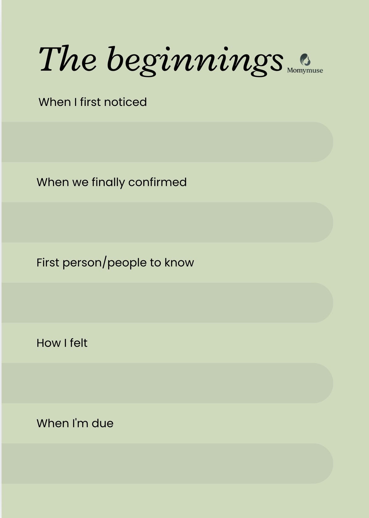 Momymuse Printable Gentle Journey Gender Neutural Pregnancy Journal