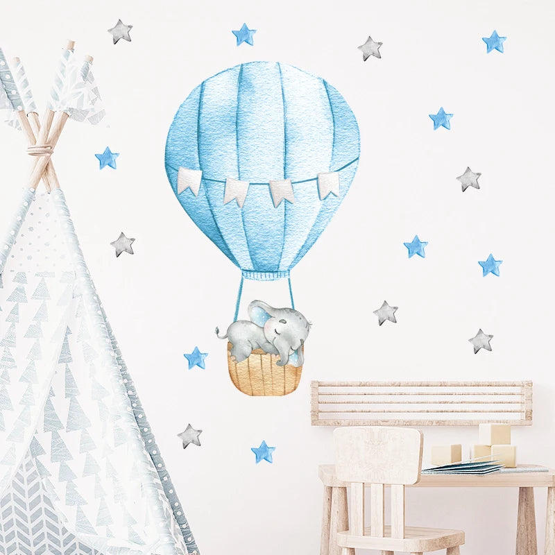 Baby Boy Elephant & Moon Wall Stickers