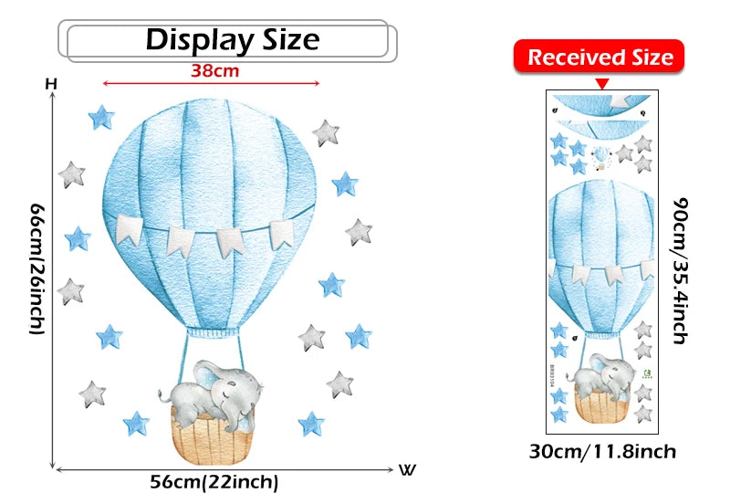 Baby Boy Elephant & Moon Wall Stickers