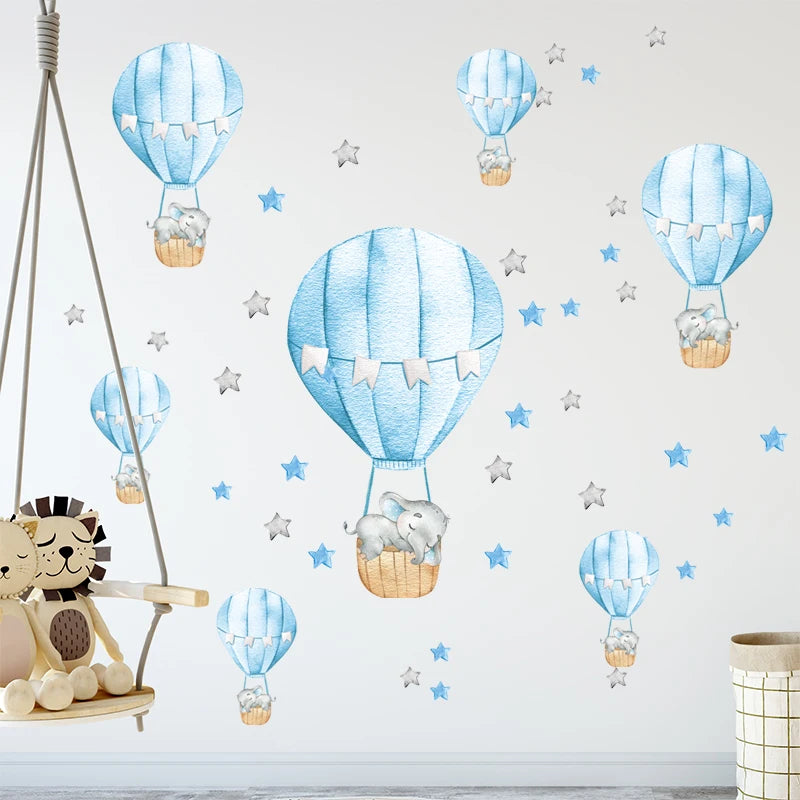 Baby Boy Elephant & Moon Wall Stickers