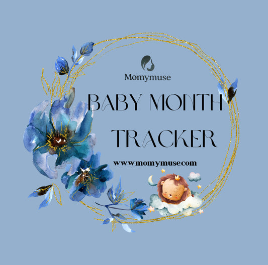 Printable Dusty Blue Magical Baby Monthly Tracker