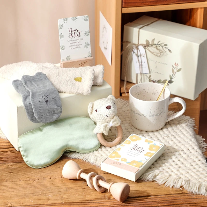 Wooden Rabbit Baby Gift Set
