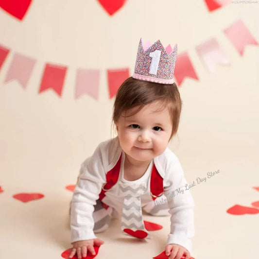 1 Year Old  First  Birthday Powder Crown