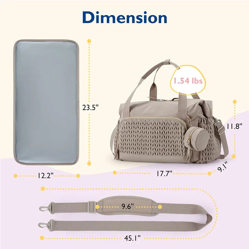 Large Capacity Woven Diaper Bag