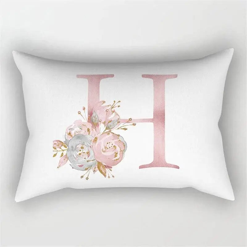 Pink Letter Initial Cushion Cover