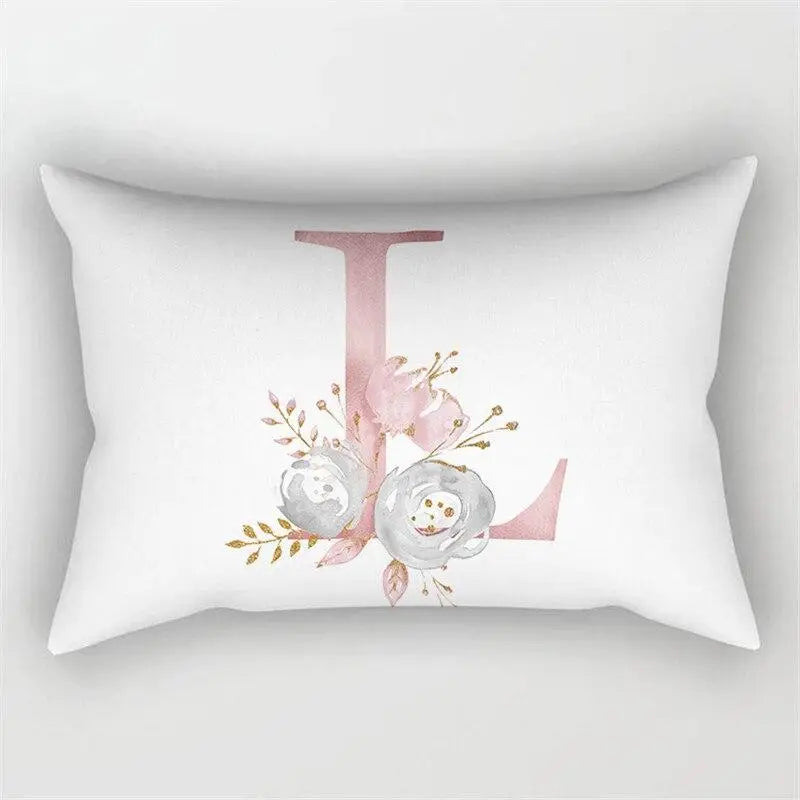 Pink Letter Initial Cushion Cover