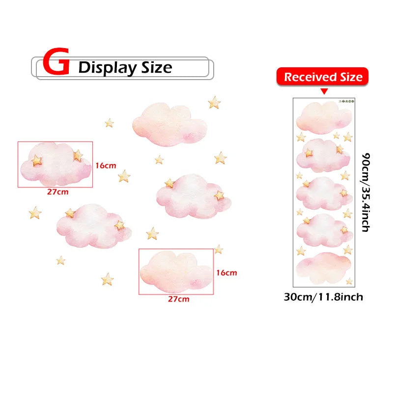 Cartoon Cloud Kids Room Wall Sticker