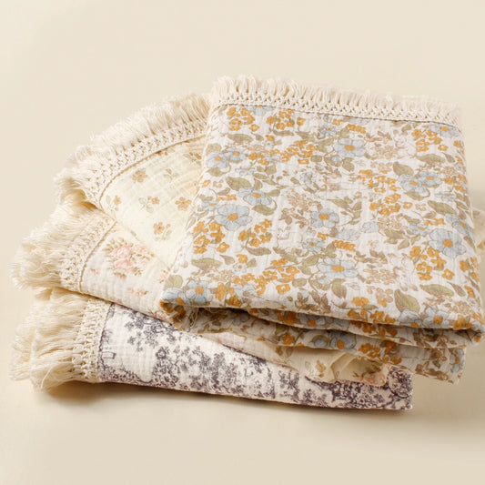 Floral Organic Cotton Soft Wrap Blanket