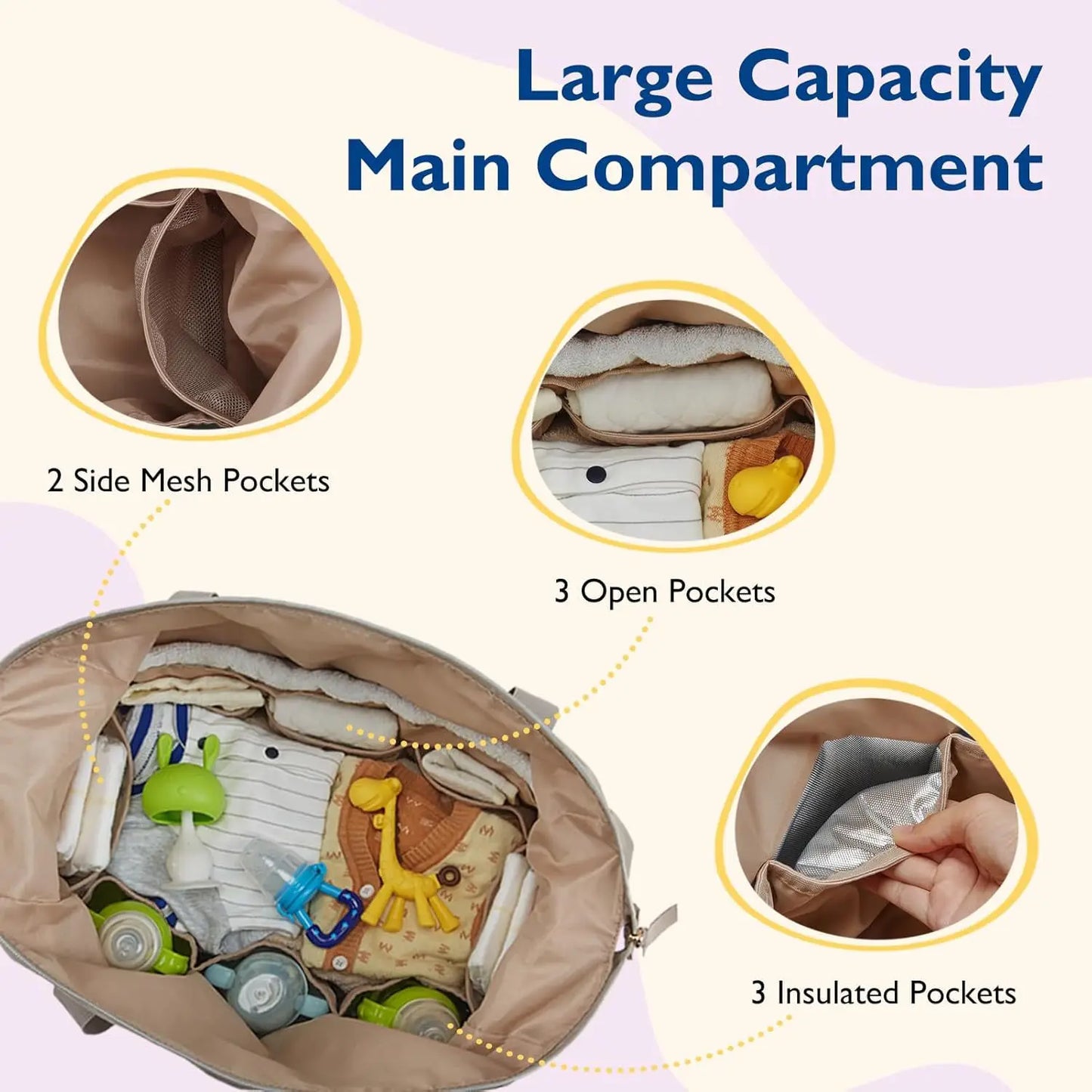 Large Capacity Woven Diaper Bag