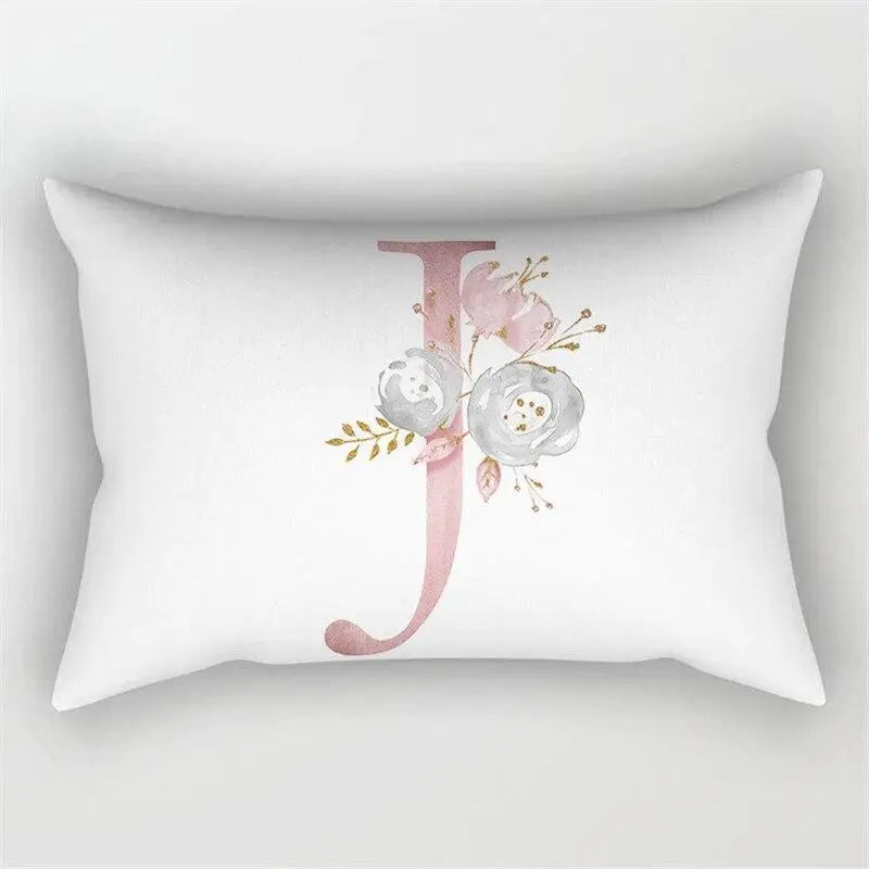 Pink Letter Initial Cushion Cover