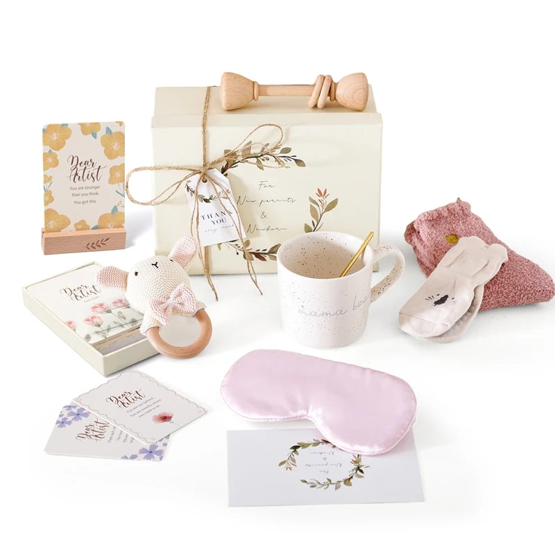Wooden Rabbit Baby Gift Set