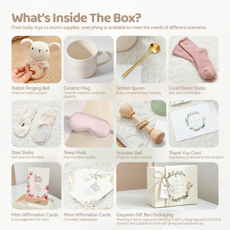 Wooden Rabbit Baby Gift Set