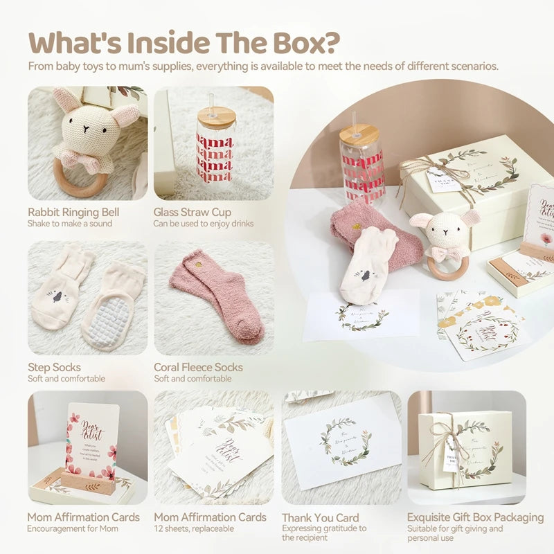 Wooden Rabbit Baby Gift Set
