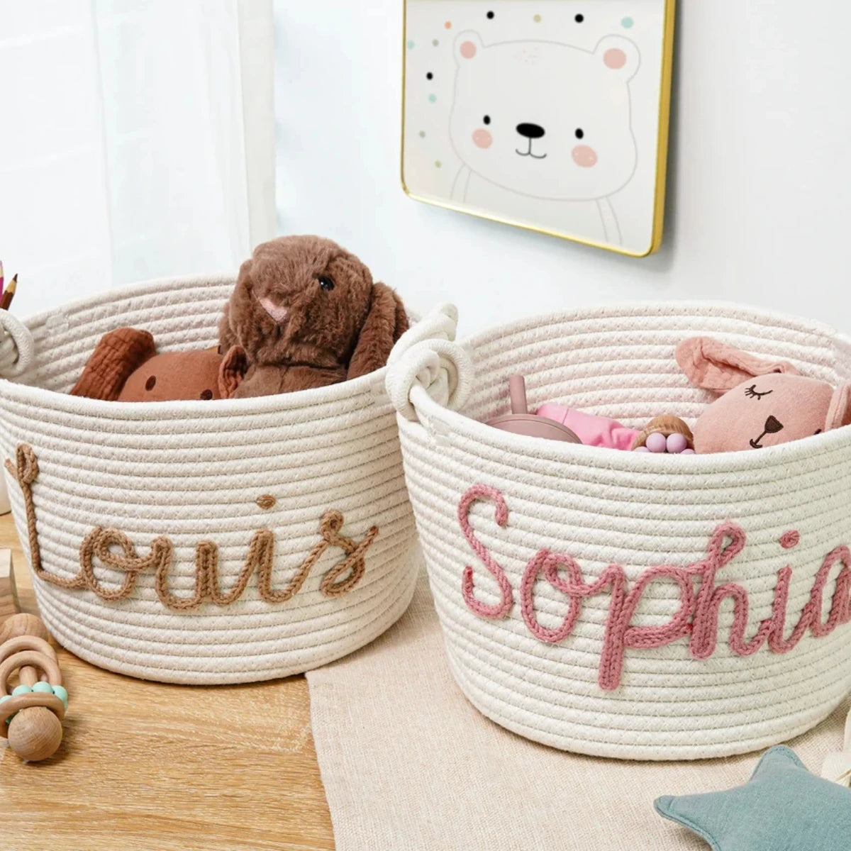 Xilo Personalized Baby Rope Basket