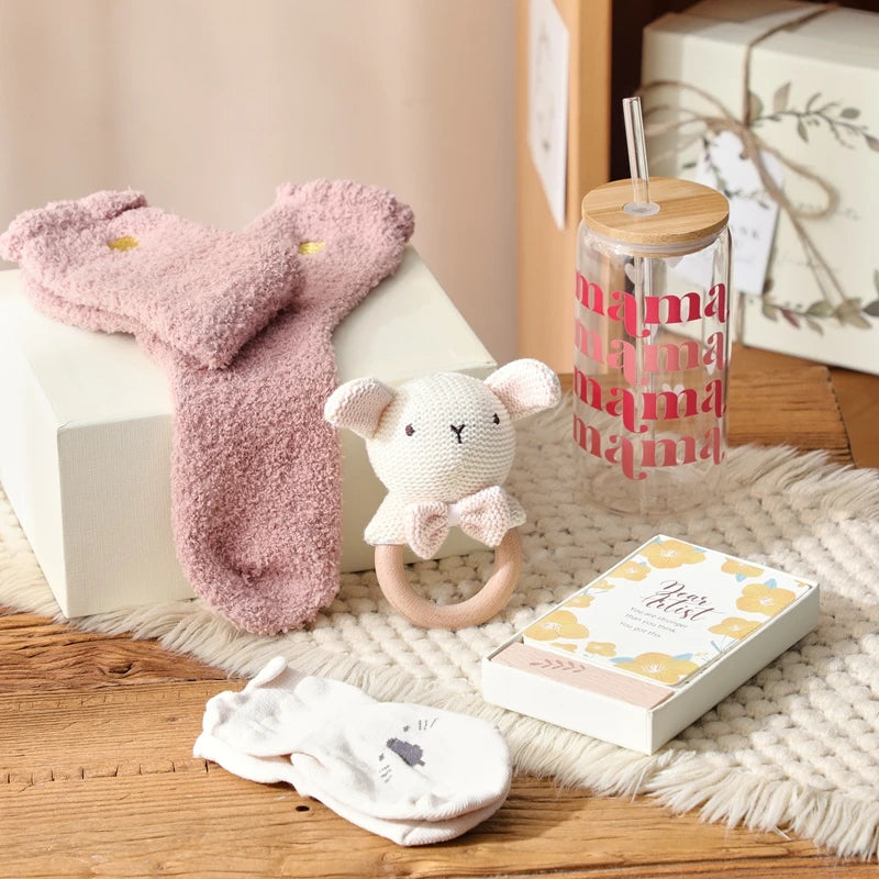 Wooden Rabbit Baby Gift Set